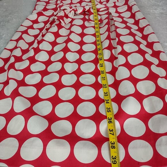 Kim Rogers Pink White Polka Dot Cotton Fit & Flare Sleeveless Belted Dress 16 - Picture 11 of 16